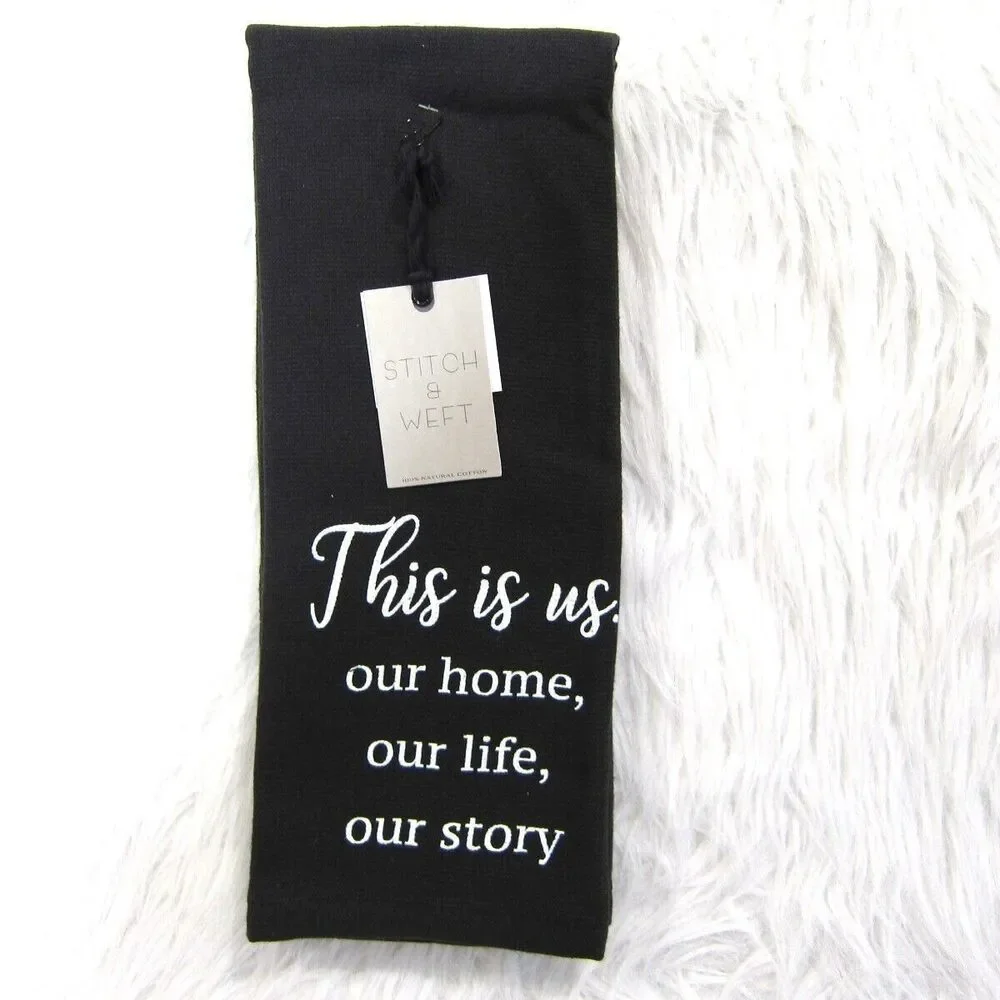 Stitch & Weft Terry Cloth Kitchen Towels Set of 2 Black This is us. 16
